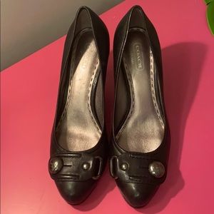 Coach Black Leather Heels